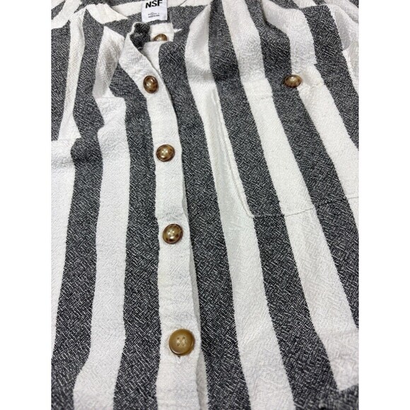 NSF Sue Romper White Blue Stripe Small Sleeveless Drawstring Waist Shorts - Picture 11 of 14